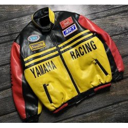 Unisex Motorcycle Yamaha Racing Cowhide Leather Jacket