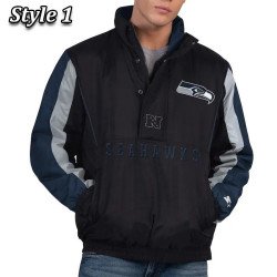 Authentic Seattle Seahawks Half-Zip Jacket for Thursday Night Games
