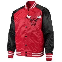 Chicago Bulls Starter Red & Black Point Guard Satin Jacket