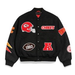 Kansas City Chiefs Black Pennant Varsity Jacket