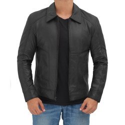 Thomas Mens Vintage Black Leather Jacket