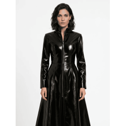 Matrix 4 Trinity Black Faux Leather Trench Coat